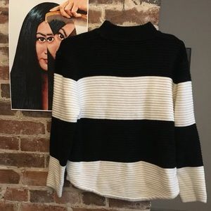 UNIF Bobbie Sweater In Black & White Striped Small